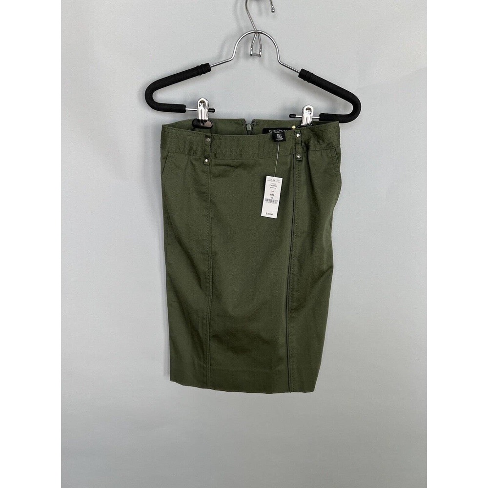 white house black market Green Sateen Pencil skirt Size 00 NWT